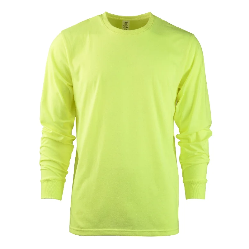 TEEJOY MEN'S CLASSIC CREW NECK LONG SLEEVES RIBBED CUFF T-SHIRT (TR555) - N.GREEN/N.ORANGE/BURG