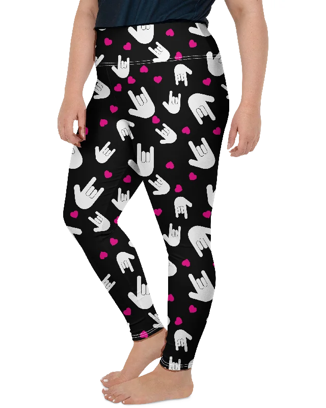 Sign Language I Love You Plus Size Leggings