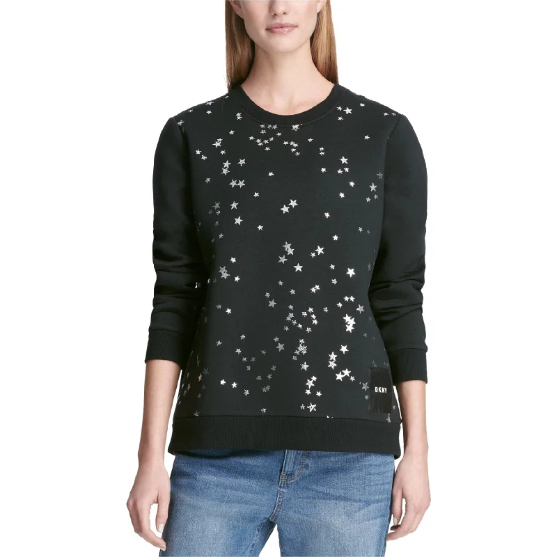 DKNY Womens Everywhere Star Sweatshirt, Black, X-Small