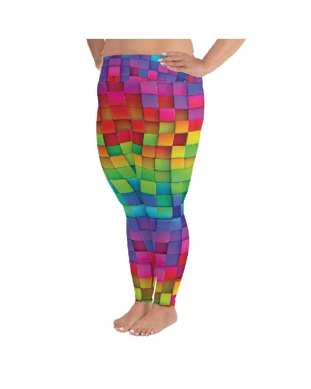 Rainbow Blocks Plus Size Leggings