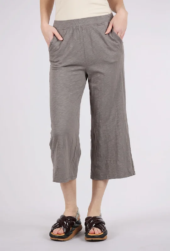 Wide Leg Crop Knit Pants, Onyx Gray