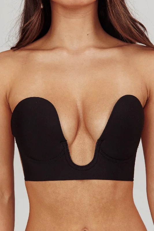 Orla U-Plunge Backless Adhesive Bra Black