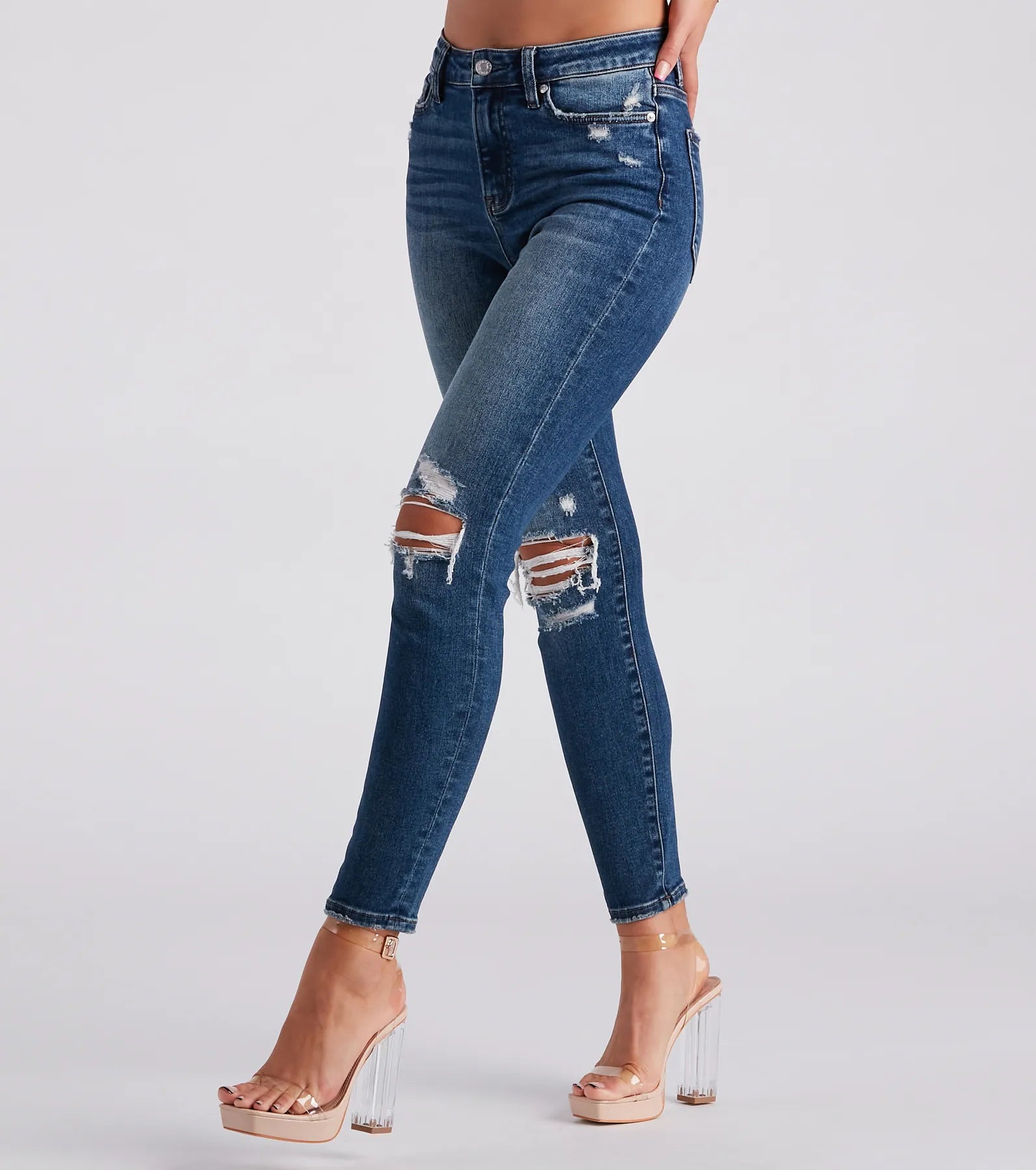 Taylor High-Rise Destructed Skinny Ankle Jeans by Windsor Denim