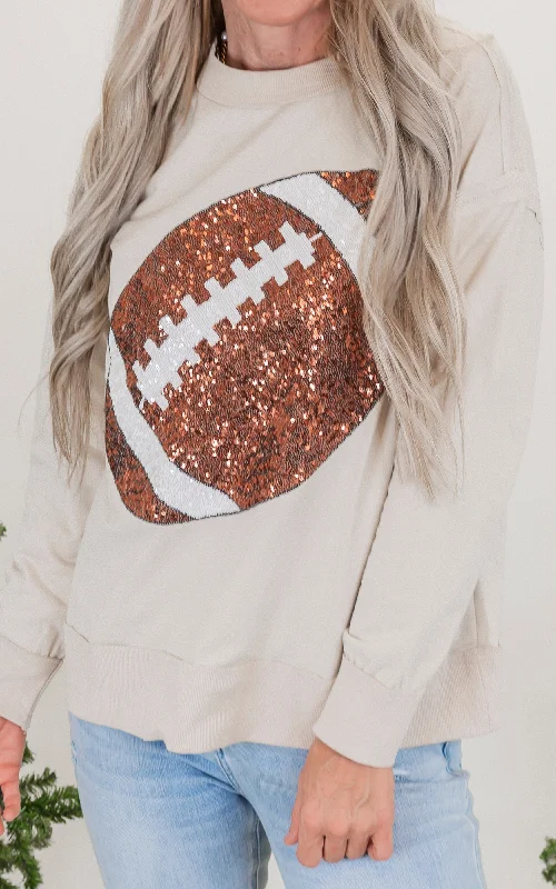 Sequin Football Long Sleeve Top**