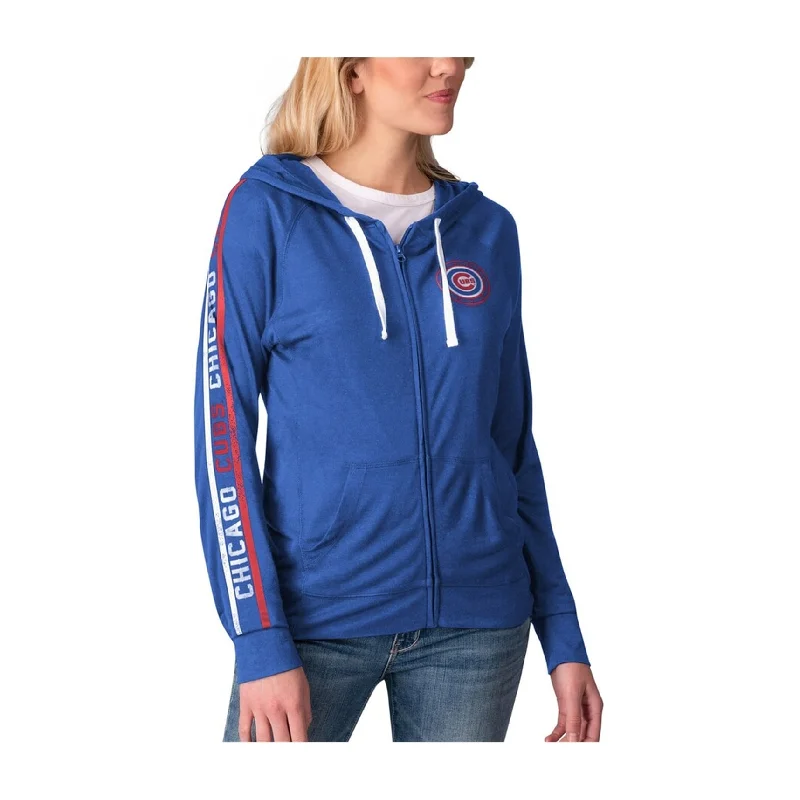 Touch Womens Chicago Cubs Preseason Hoodie Sweatshirt, Blue, X-Small