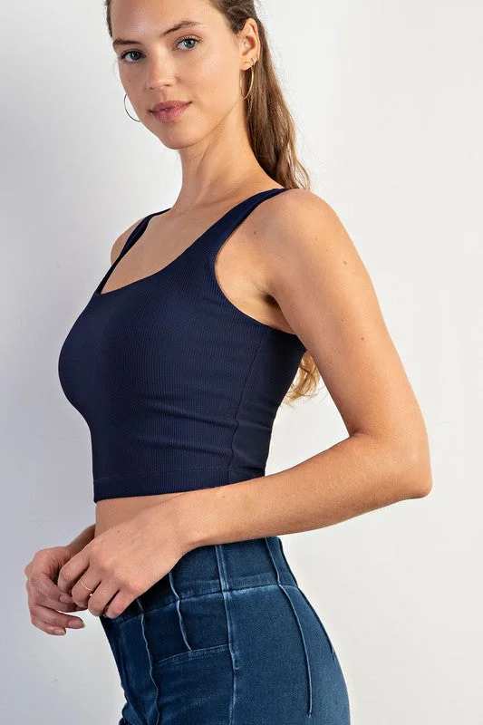 Stay Comfy Ribbed Crop Top