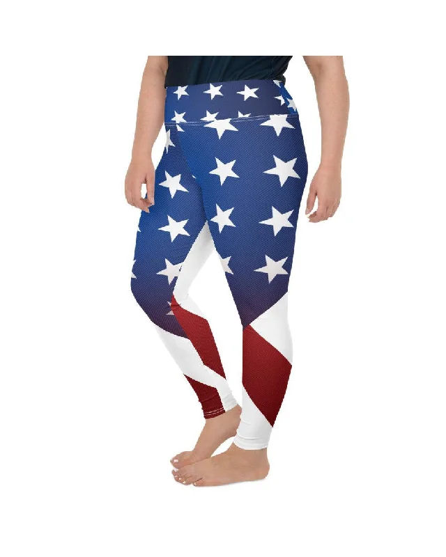 American Flag Plus Size Leggings