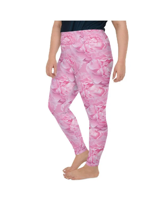 Peony Flower Plus Size Leggings