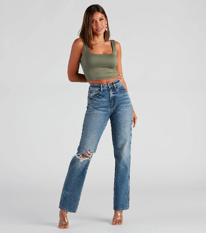 Jay High-Rise Straight Denim Jeans