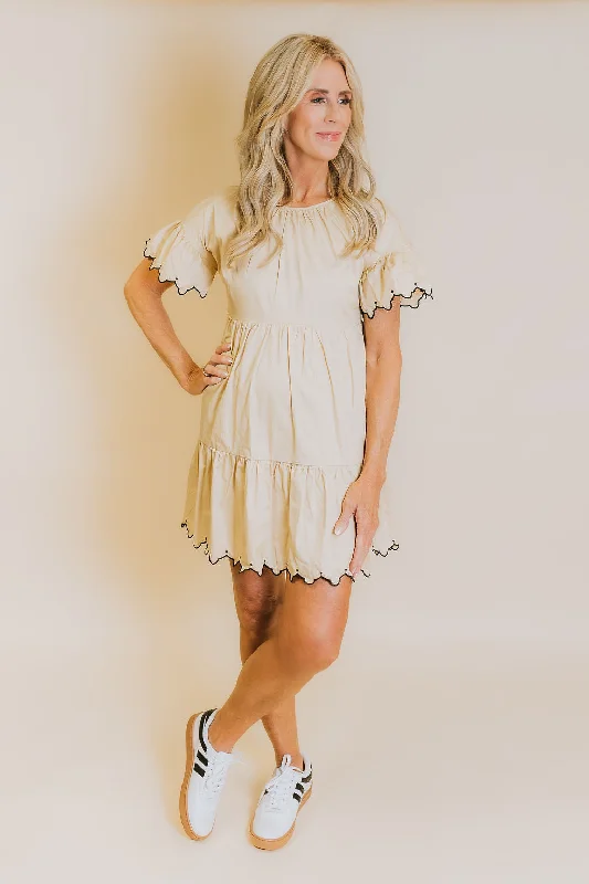 Tolly Tiered Dress - Beige