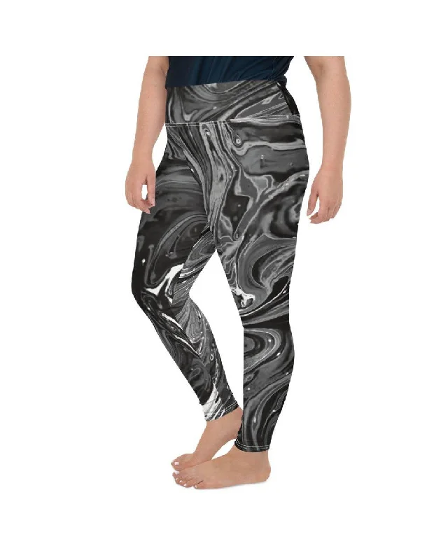 Grey Swirl Plus Size Leggings