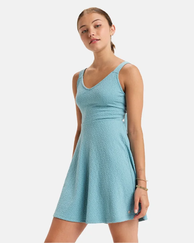 Beach Bliss Mini Dress - Mineral Blue