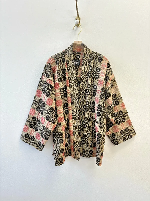 Heirloom Coverlet Haori Coat (Pink/Black)