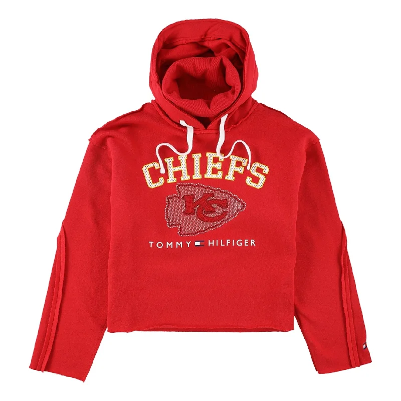 Tommy Hilfiger Womens Kansas City Chiefs Hoodie Sweatshirt, Red, Small