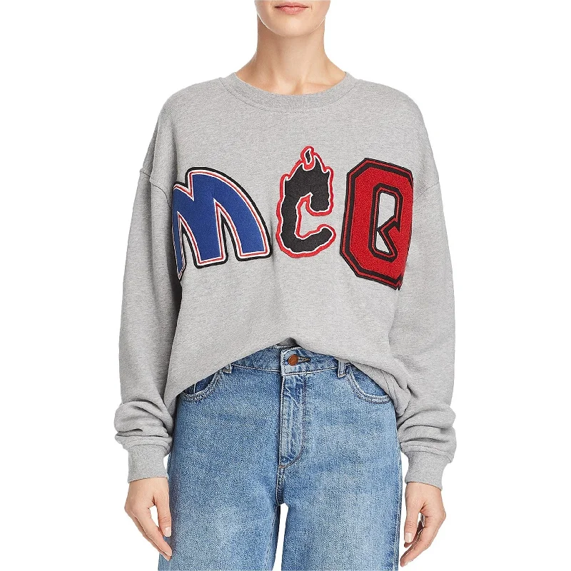 McQ Womens Embellished Sweatshirt, Grey, Small